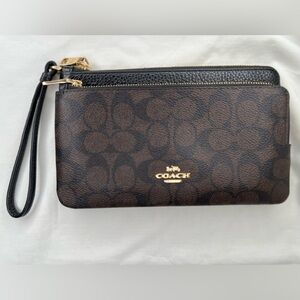 COACH DOUBLE ZIP WRISTLET CX161 NWT